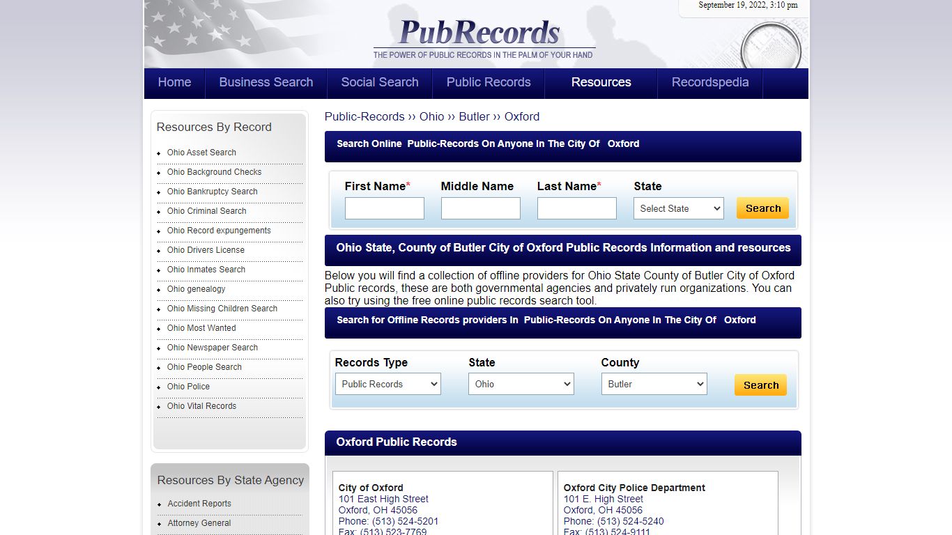 Oxford, Butler County, Ohio Public Records - Pubrecords.com