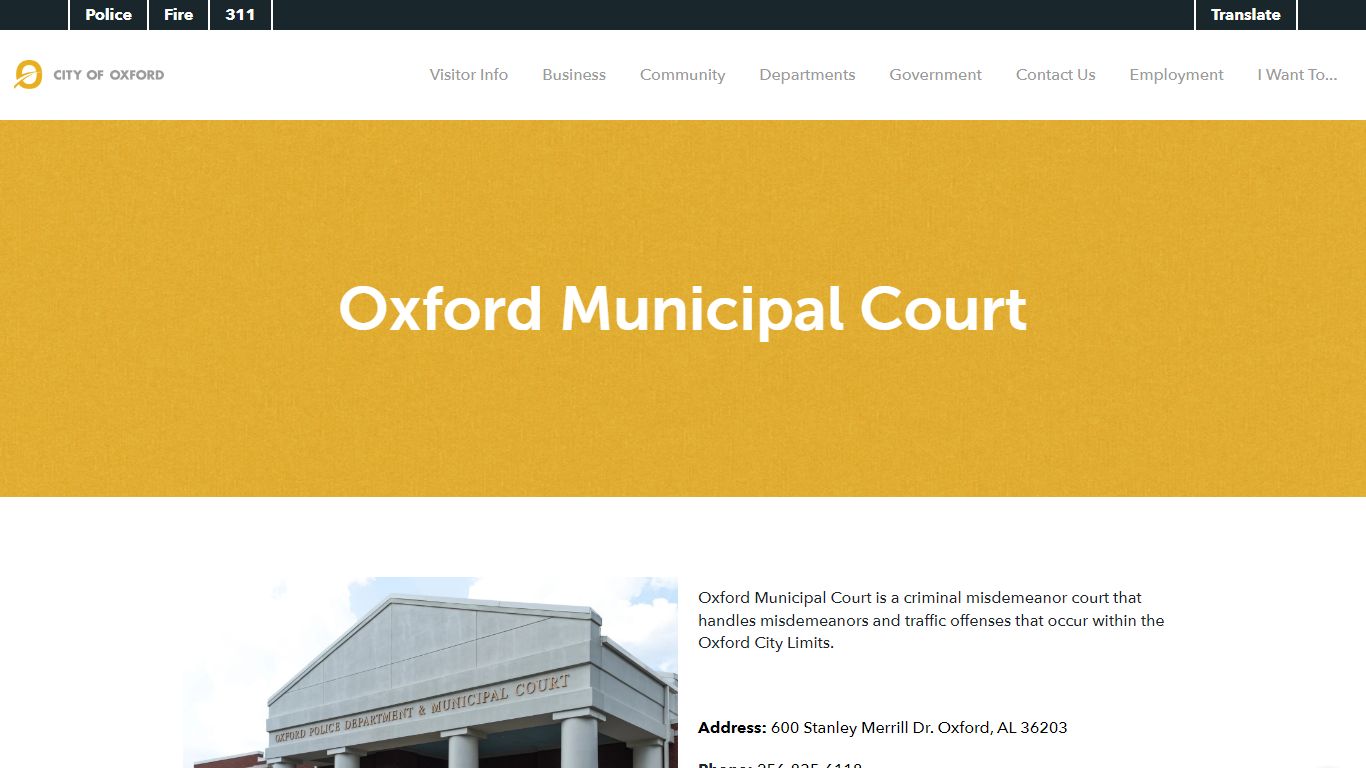 Municipal Court | City of Oxford